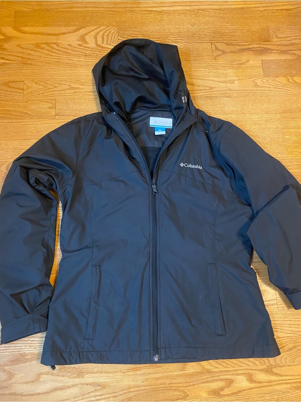 Columbia Women’s Black Hooded Rain Jacket Size